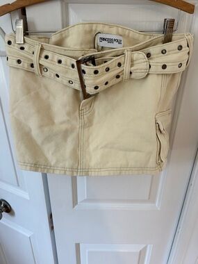 Princess Polly Beige Cargo Mini Skirt with Grommet Detail